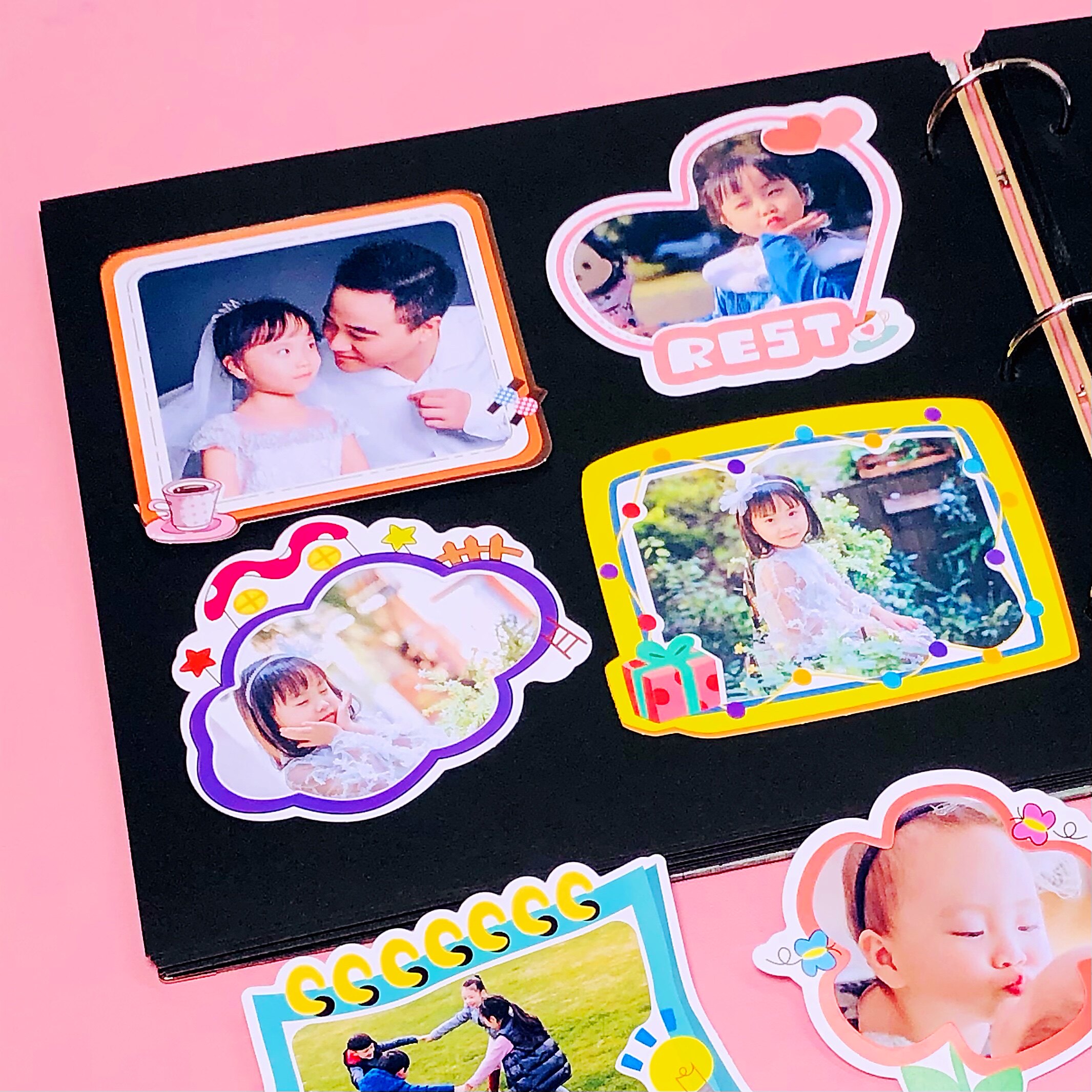 照片相框diy卡通贴纸幼儿园儿童成长手册花边贴纸