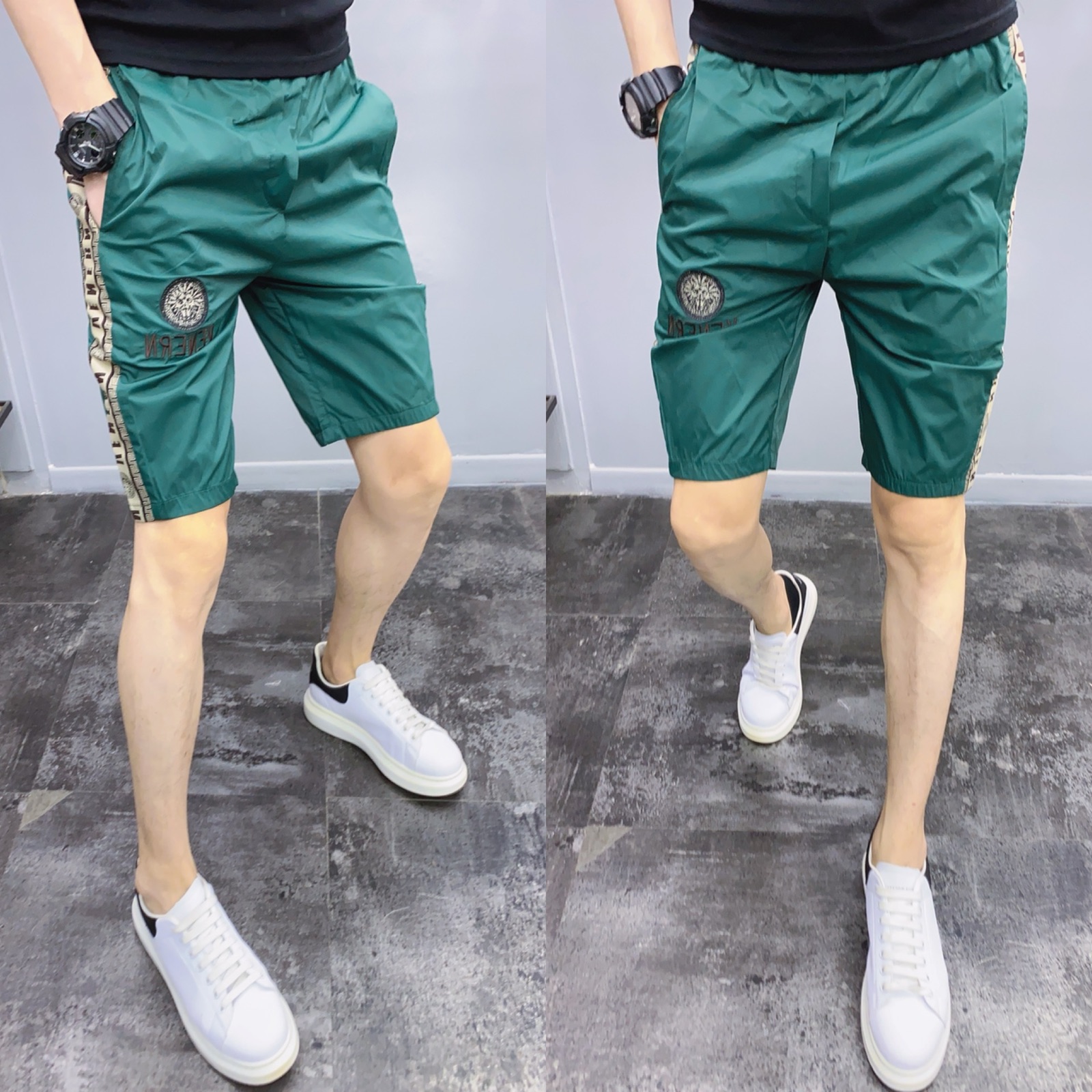 青年小伙短裤男夏季百搭薄款潮流宽松休闲裤时尚帅气沙滩五分裤子