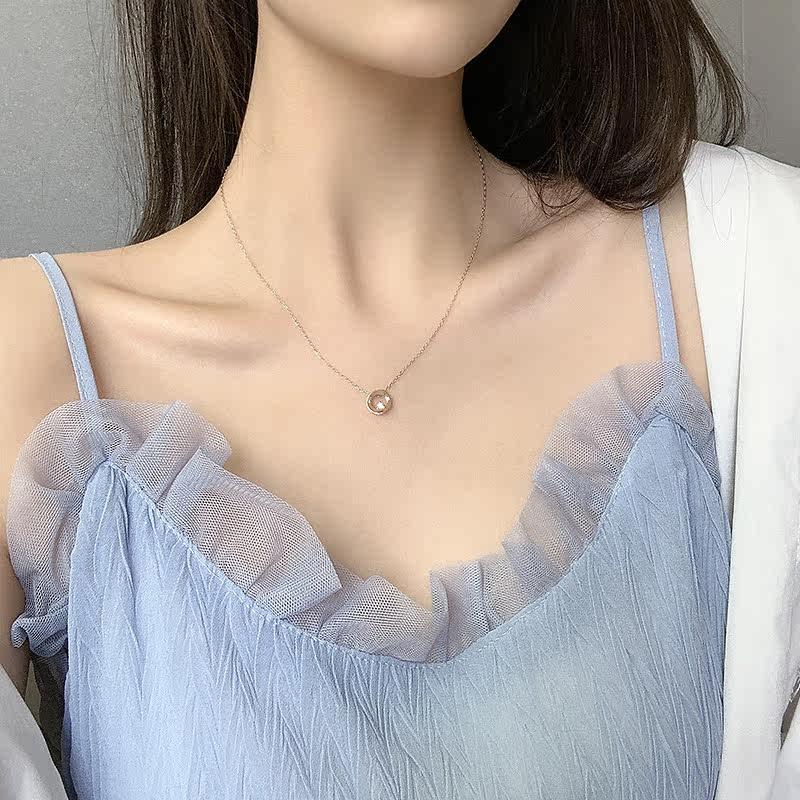 锁骨链高级感简约ins气质纯银玫瑰金项链女士网红轻奢小众设计潮