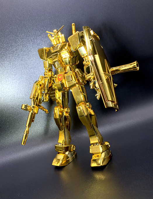 高达万代hgucrx782新生新生元元祖黄金电镀台场高达模型专区