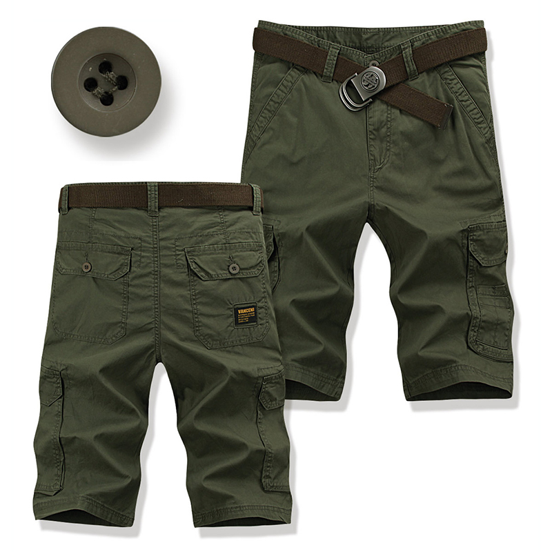 夏季薄款多口袋工装七分裤男7分裤短裤男纯棉宽松休闲运动马裤潮