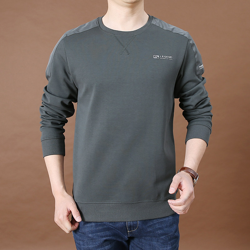 简顿体恤男装圆领休闲舒适时尚打底春季长袖t恤