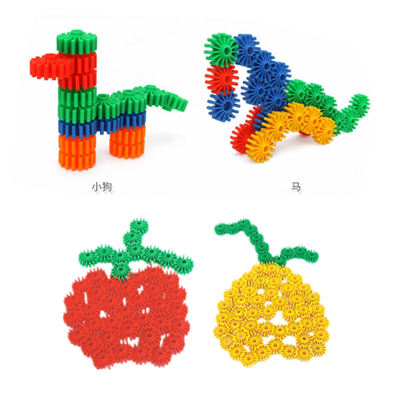 玩具周岁儿童齿轮积木拼装插搭幼儿园花轮热卖拼图
