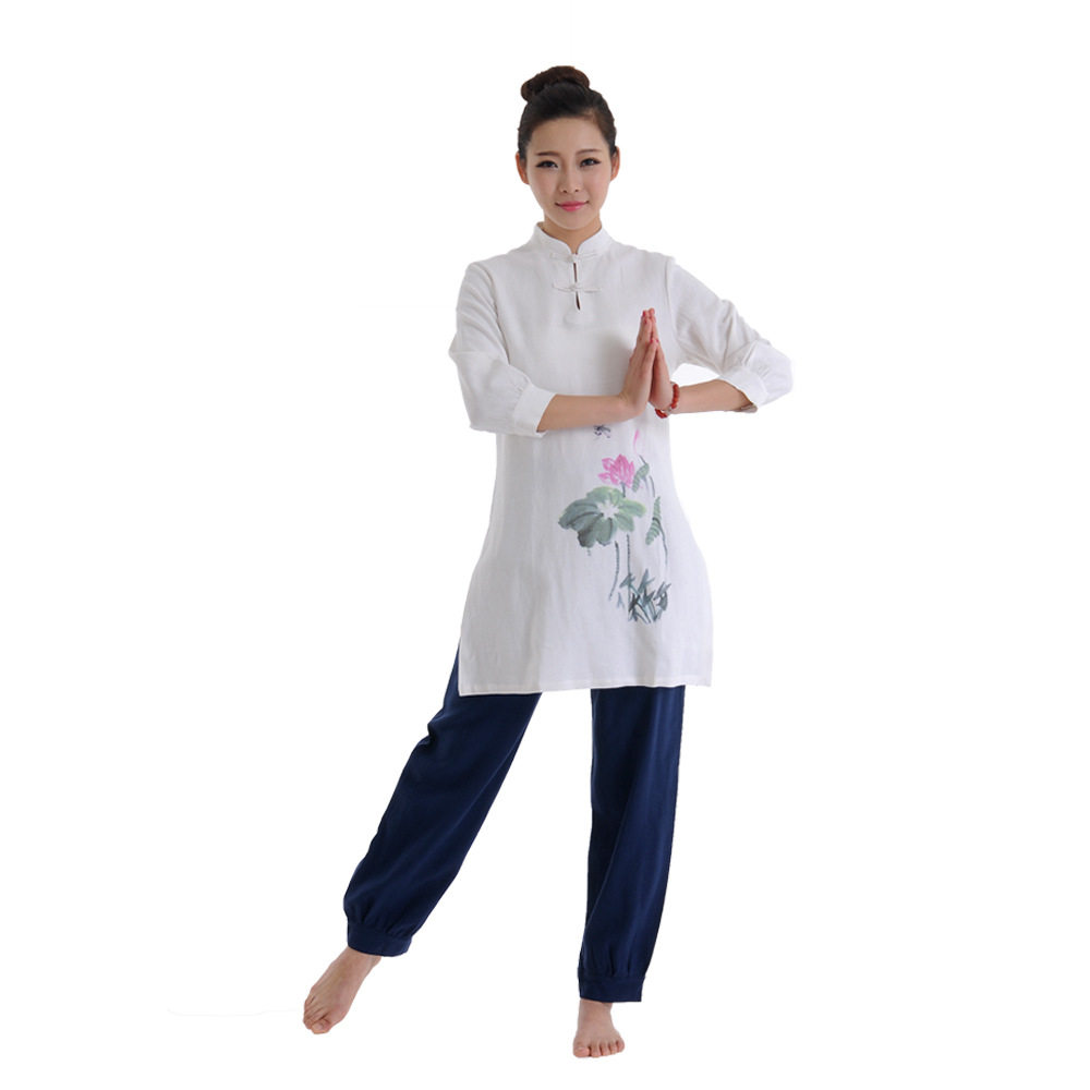 打坐服装素衣尼姑棉麻衣服拜佛坐禅寺庙禅裤民族服装