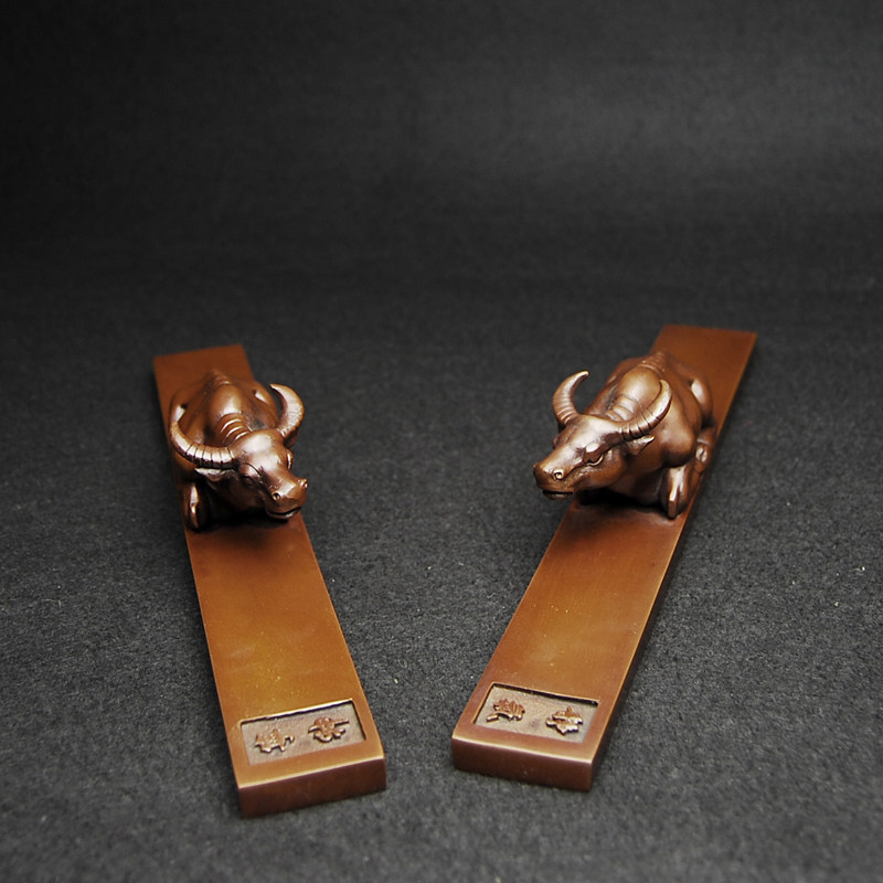 纯紫紫铜实心镇纸卧手提钮镇高档文房四宝书法礼物镇纸