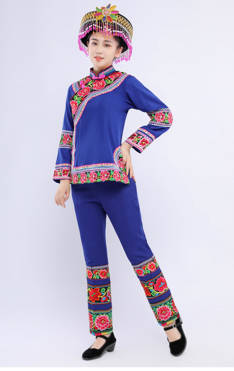 昆明发货裤装多色绣花峨山彝族演出服装云南少数民族侗族服饰1361