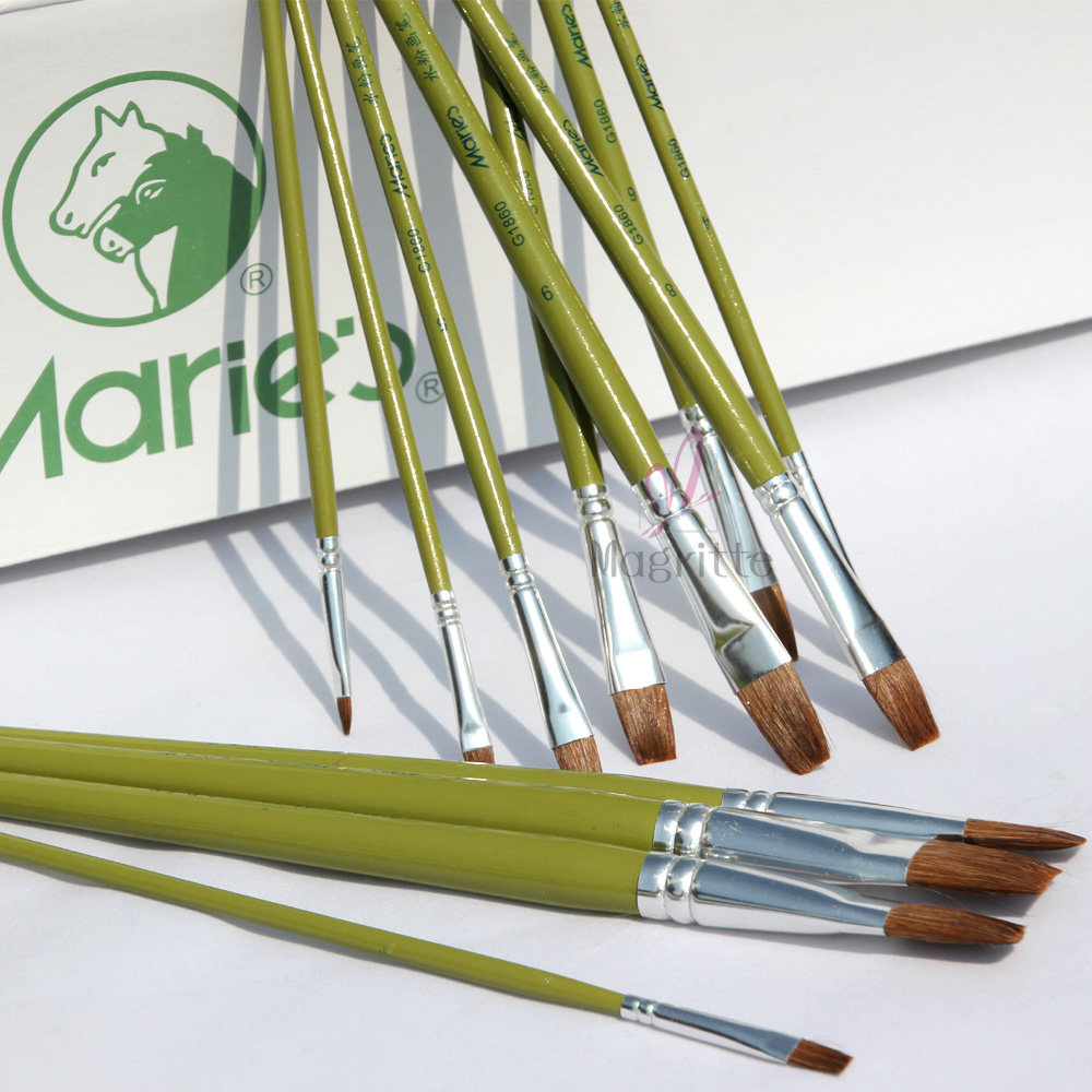 马利g1860狼毫水粉画笔 平头油画笔 丙烯画笔 笔刷 排笔 色彩用笔水粉