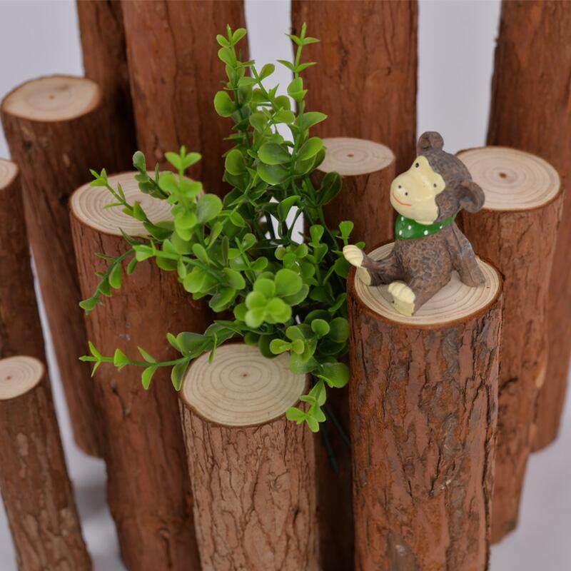 摆件树桩原木头栅栏篱笆手工圆木diy摄影道具壁炉装饰小木桩底座