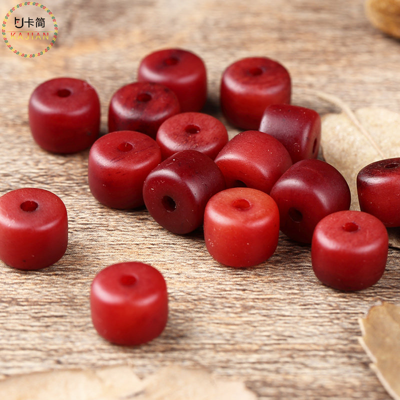 佛珠驼骨满血骆驼手串沁血手链藏式桶珠血珠其他diy饰品配件