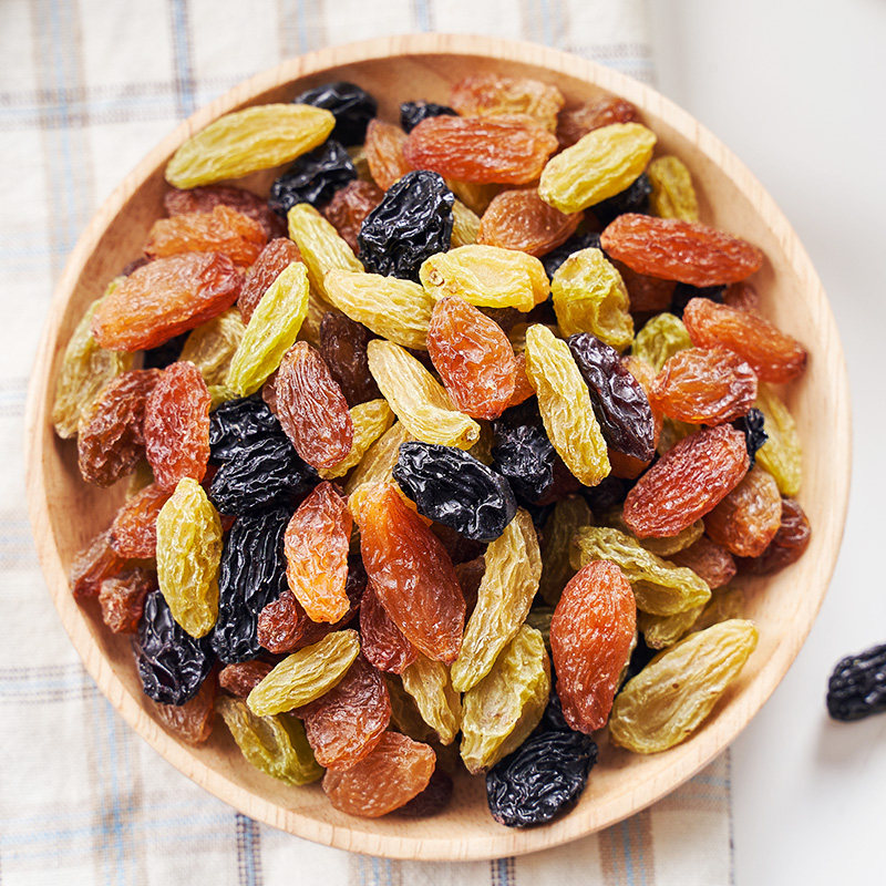 新疆特产彩色葡萄干三色免洗袋装1000g黑加仑红绿混合葡萄干5斤装
