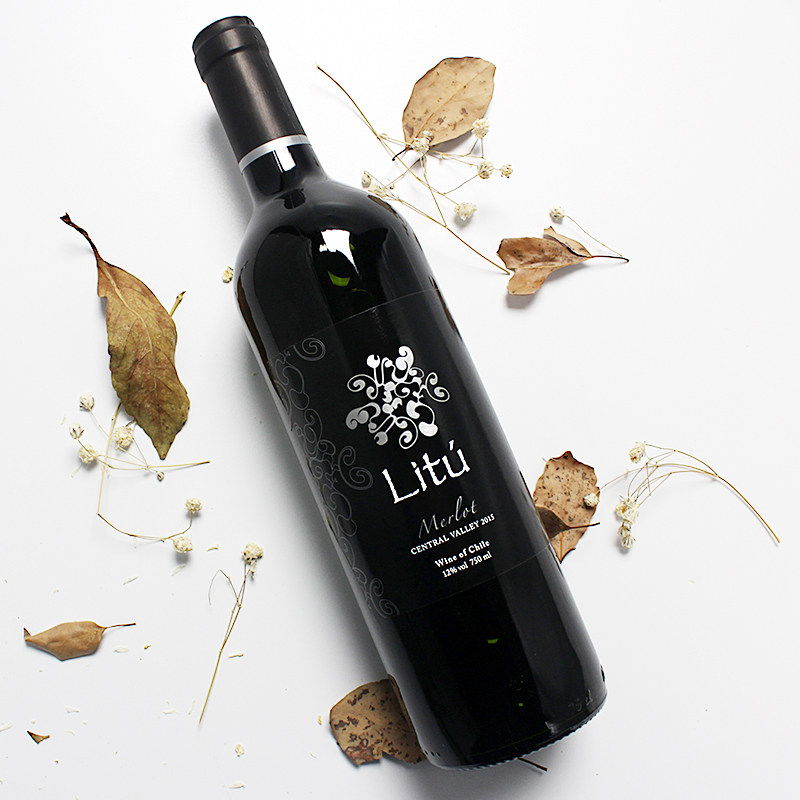 智利经典 750ml 梅洛红酒正品 进口干红葡萄酒 litu丽图原瓶原装