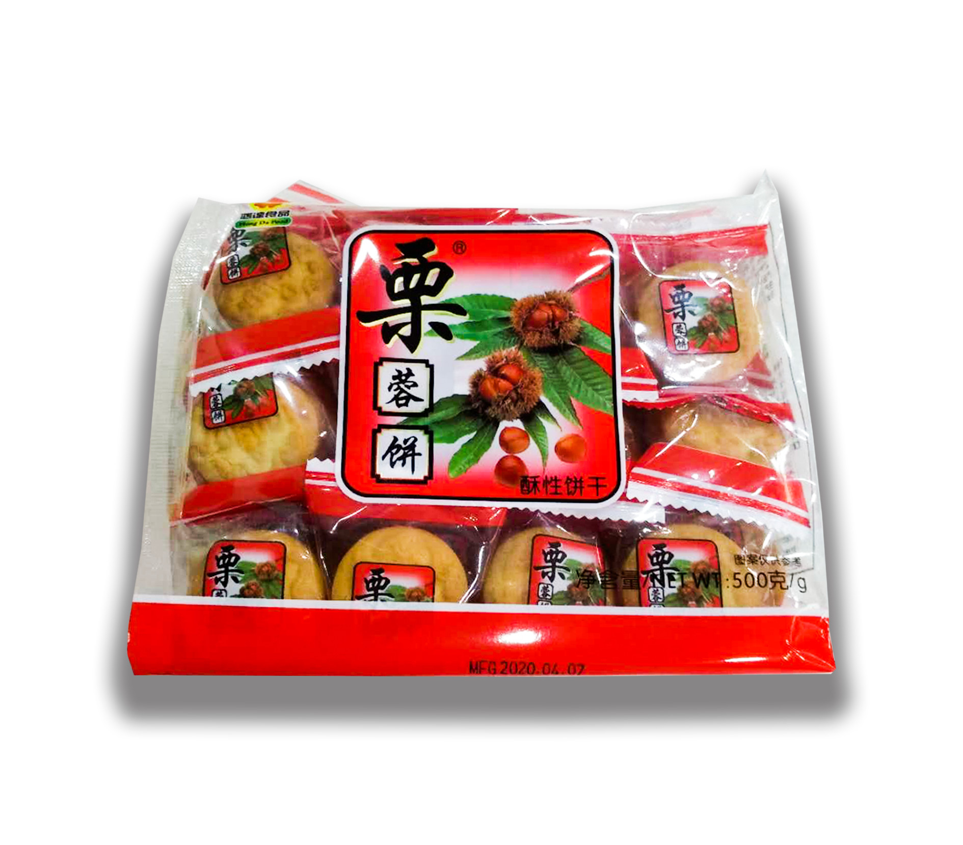 鸿达板栗蓉饼500g包装 休闲零食饼干早餐代餐 独立小袋装栗子味道