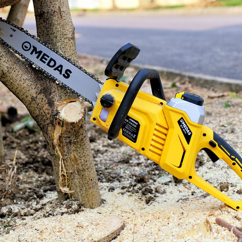 电锯medas充电式伐木家用用电链锯锂电木工链条电链锯