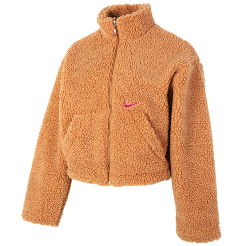 nike耐克外套女21冬新款大勾logo羊羔绒夹克cu66402012380100