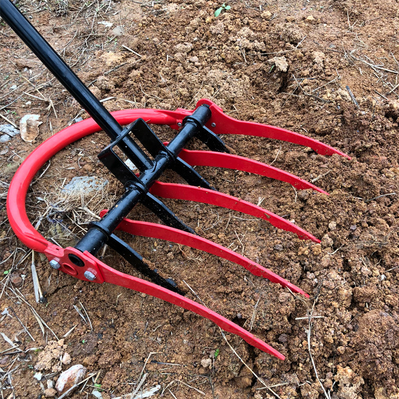 翻土松土翻地工具神器人工开荒钢叉锄头农用耙子