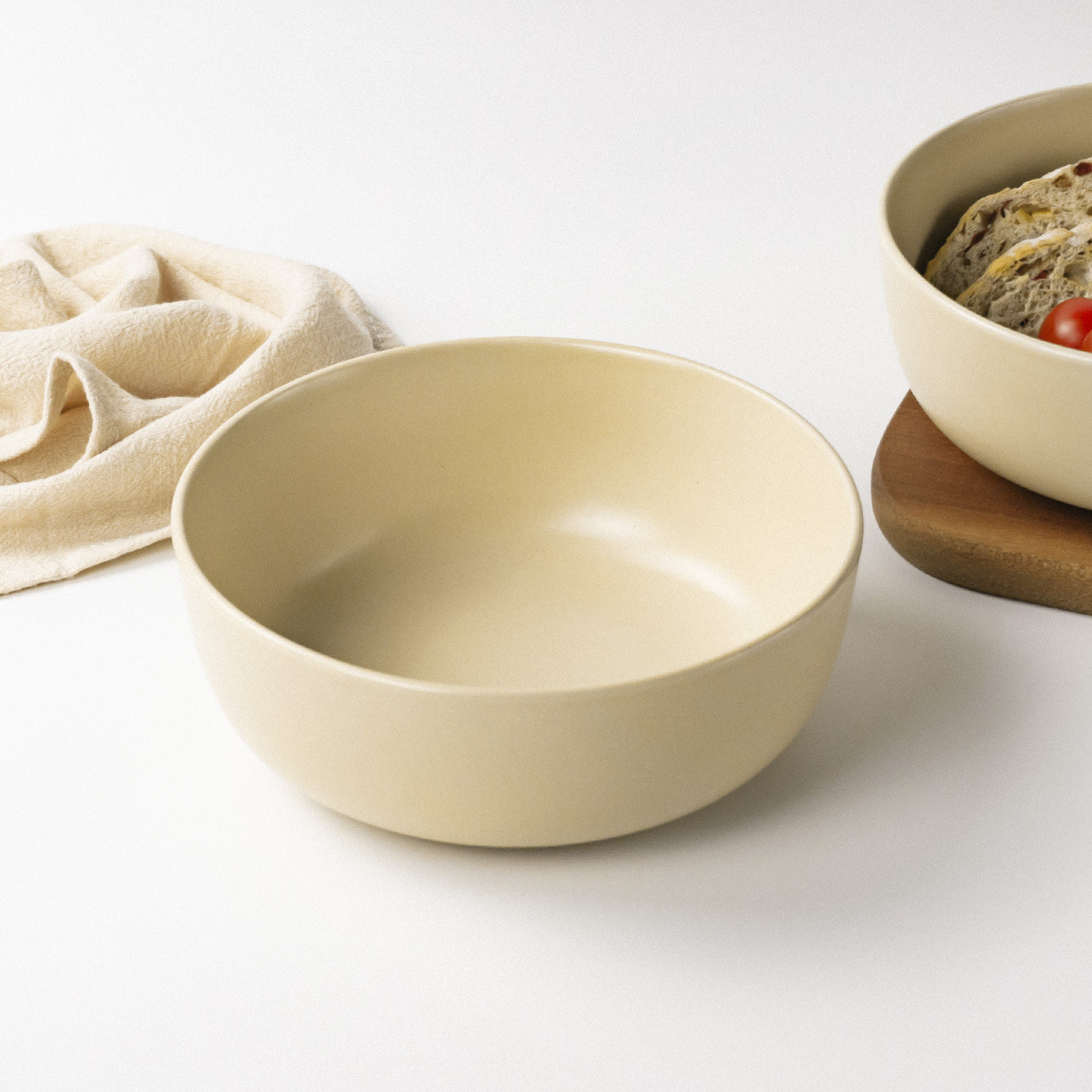 tatanarains美式淡奶黄色大碗家用陶瓷餐具简约碗