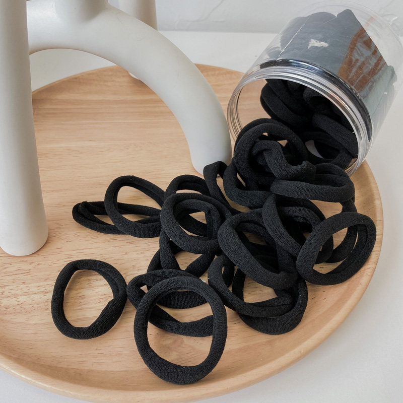 橡皮筋简约男女胶圈弹力高弹力黑色头发绑扎皮筋发饰