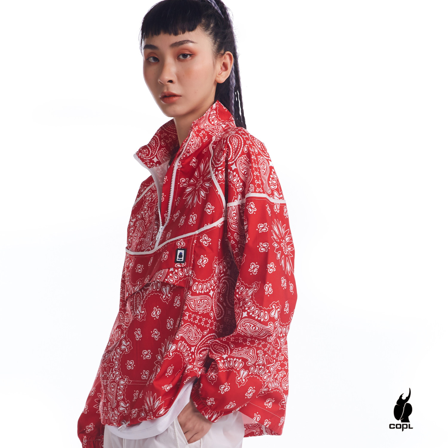 copl原创设计2021春夏新款腰果花印印花夹克短外套