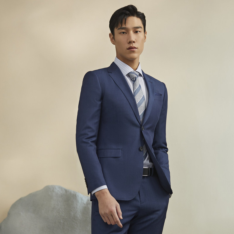 雅戈尔男士西服春季新款官方商务休闲桑蚕蚕丝商务正装西服