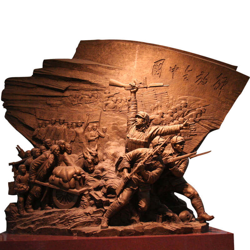 红色文化革命战士雕塑户外大型军人部队群雕摆件