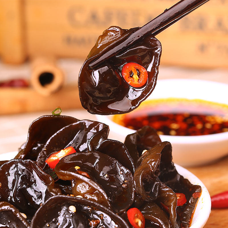 渝美滋500g长白山好吃的即食嫩木耳零食小吃香辣味休闲食品排行榜