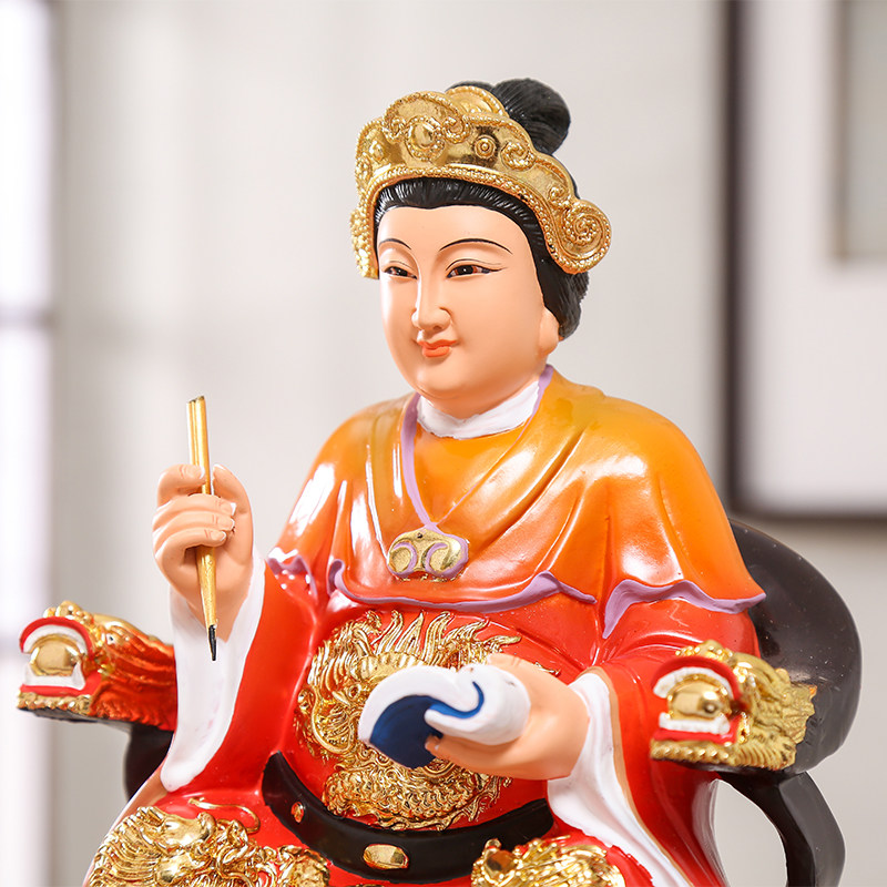 娘娘注生送子临水夫人陈靖姑神像树脂摆件12英寸摆件