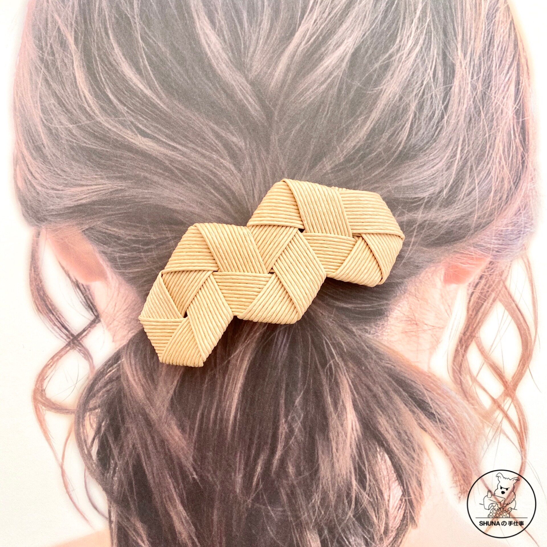 「shuna」日本制藤纸日式图案编织发饰发夹 「五稜郭」