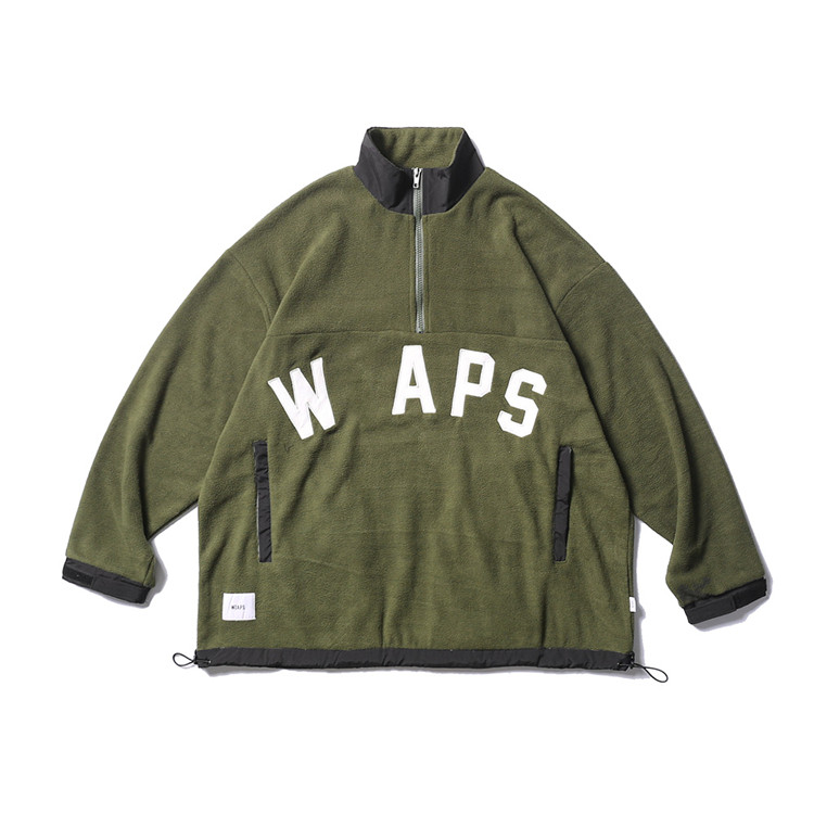 wtaps半拉链卫衣男潮牌宽松余文乐西山彻摇粒绒日系原宿加绒外套