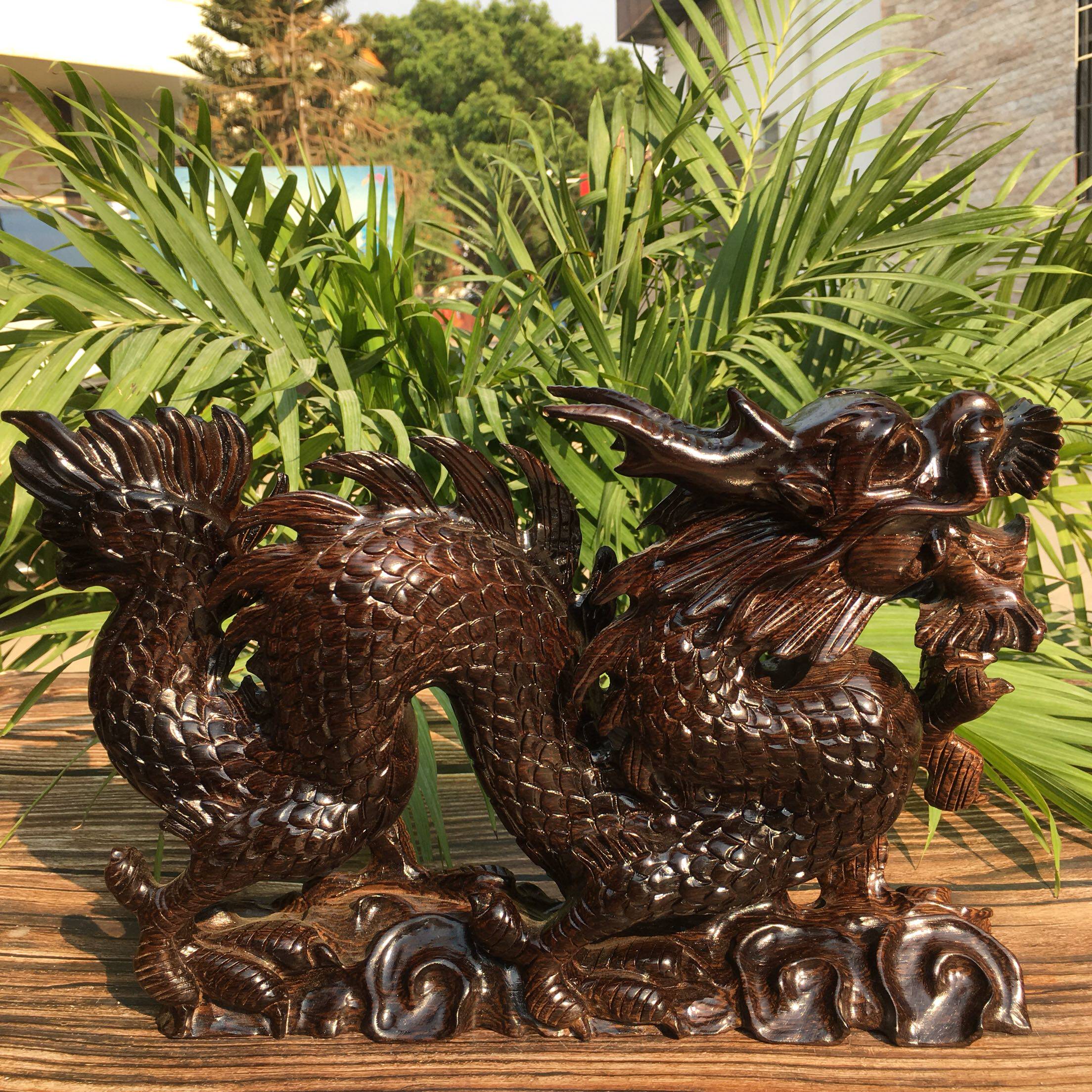 工艺品红木装饰办公客厅龙客厅檀木生肖木质实木创意礼盒