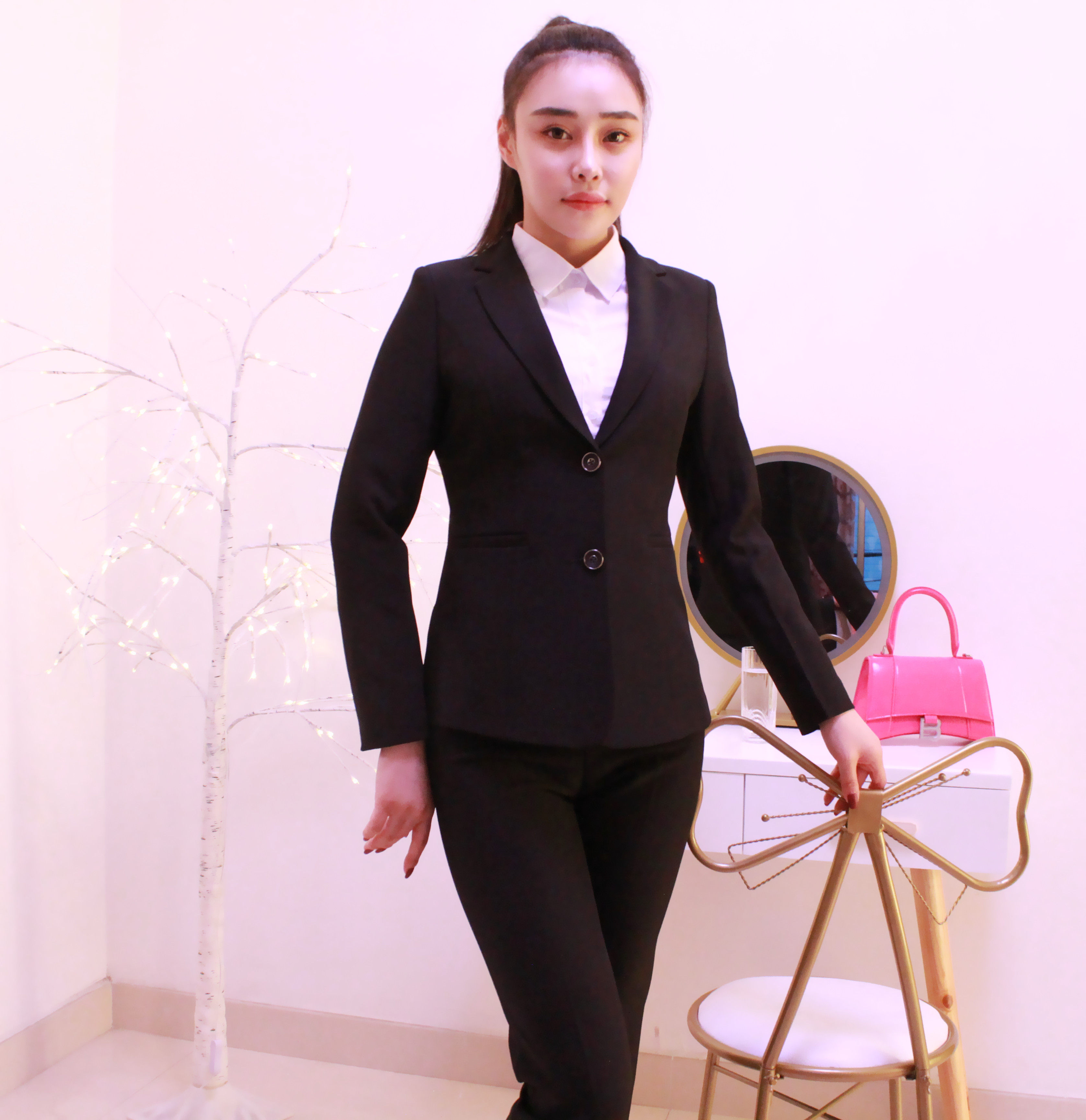 2020女士职业装单件上衣套装修身韩版黑色商务装白领上班面试装