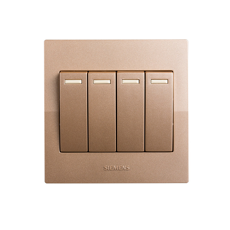 西门子开关面板西门子开关插座悦动系列香槟金色色四开单控开关