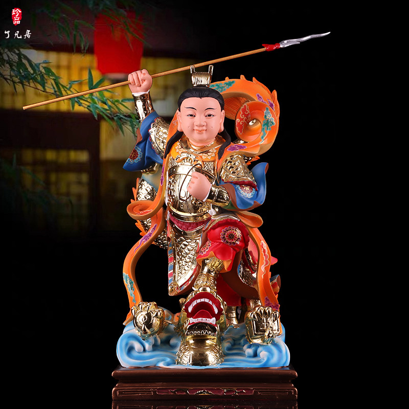 三太太子哪吒神像居家供奉树脂彩绘规格站龙摆件