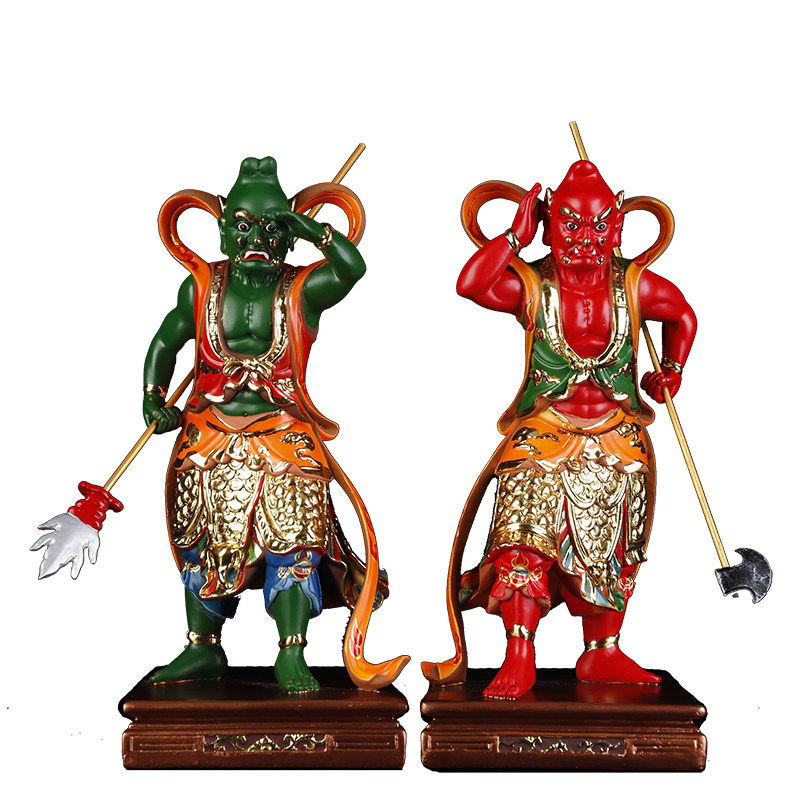 千里眼顺风耳神像妈祖护法玻璃钢纯铜供奉摆件摆件