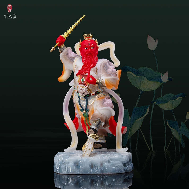 汉白玉天君供奉镇家用官爷像灵王灵官王天君火神护法摆件