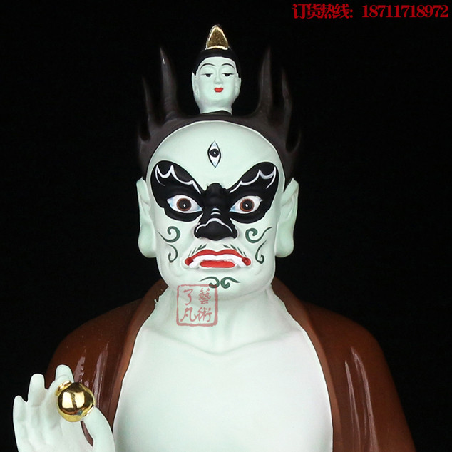 大士面然鬼王神像树脂彩绘道教佛教工艺品爷像摆件