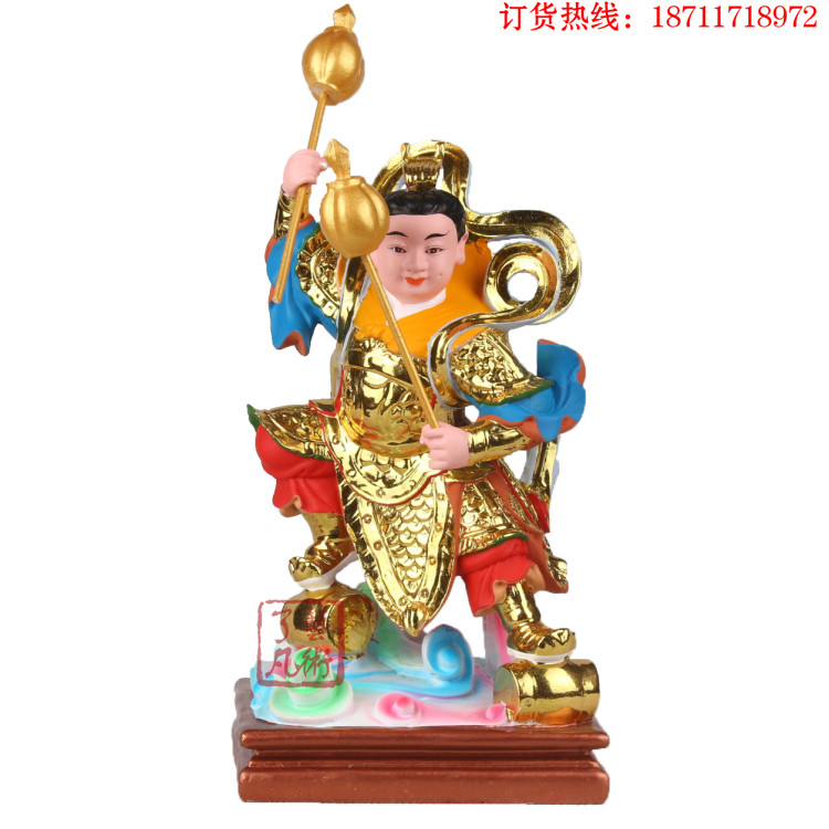 太子金吒木神像中坛元帅道教树脂树脂工艺工艺品三太摆件