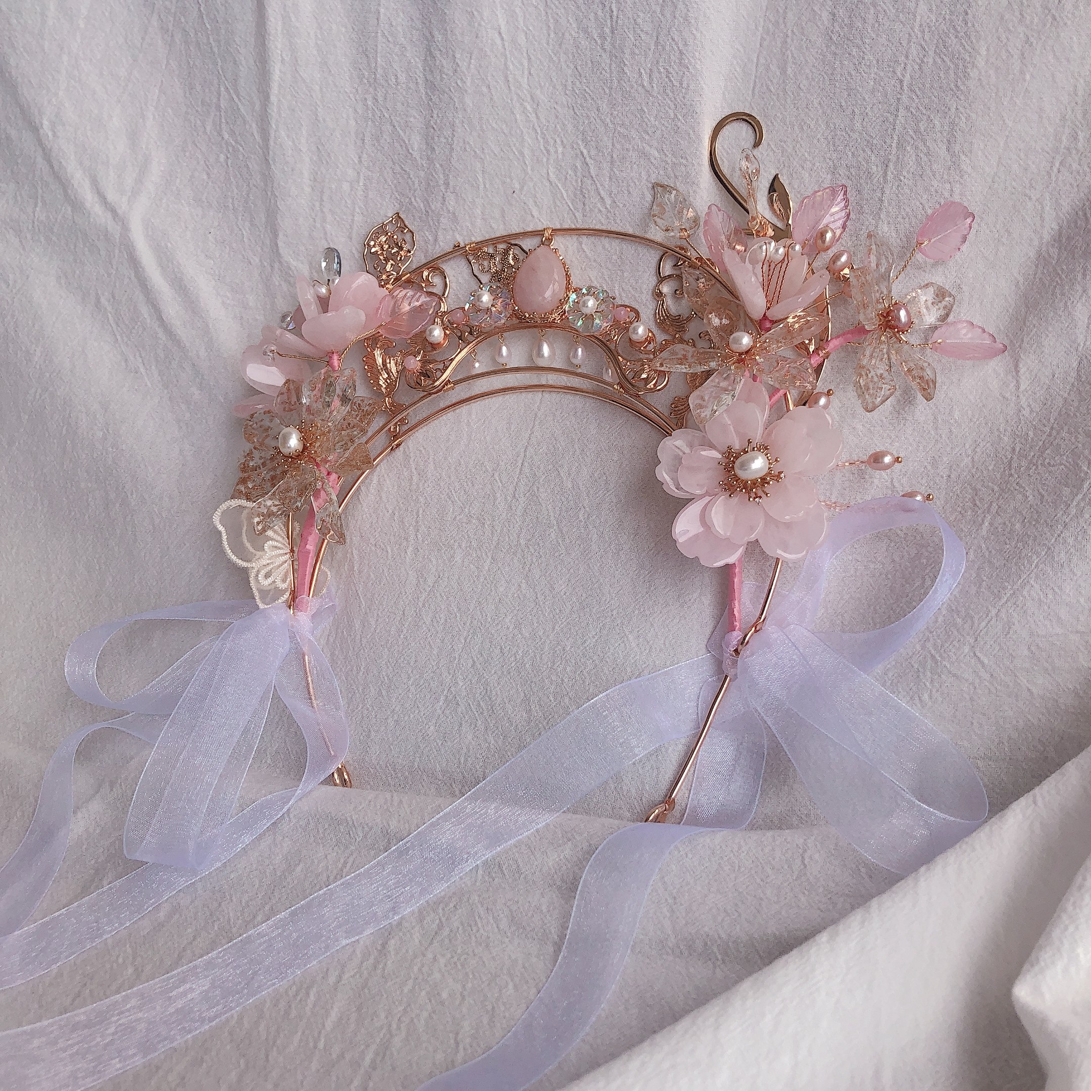 仙女明珠原创手作重工华丽圣母发冠发饰