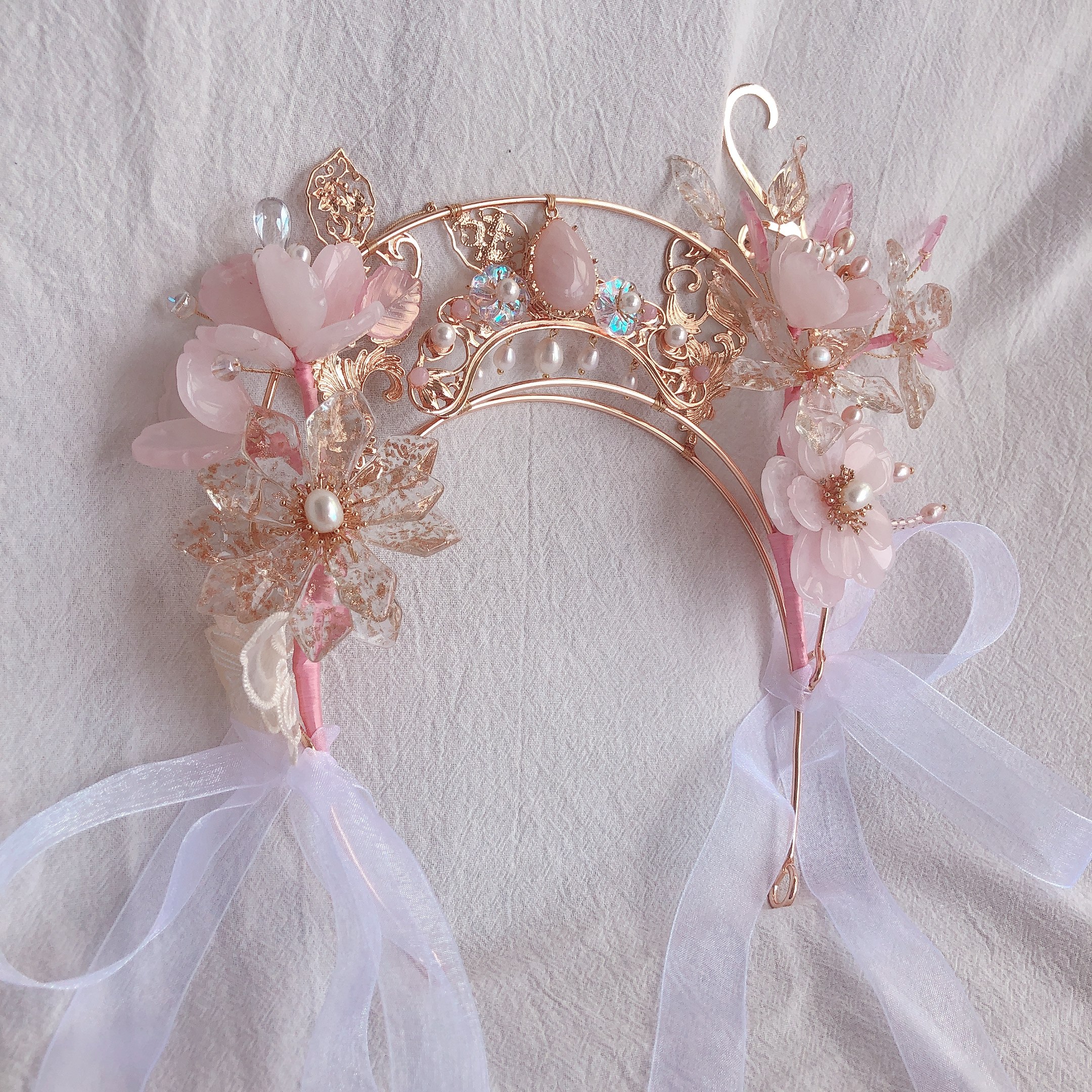 仙女明珠原创手作重工华丽圣母发冠发饰