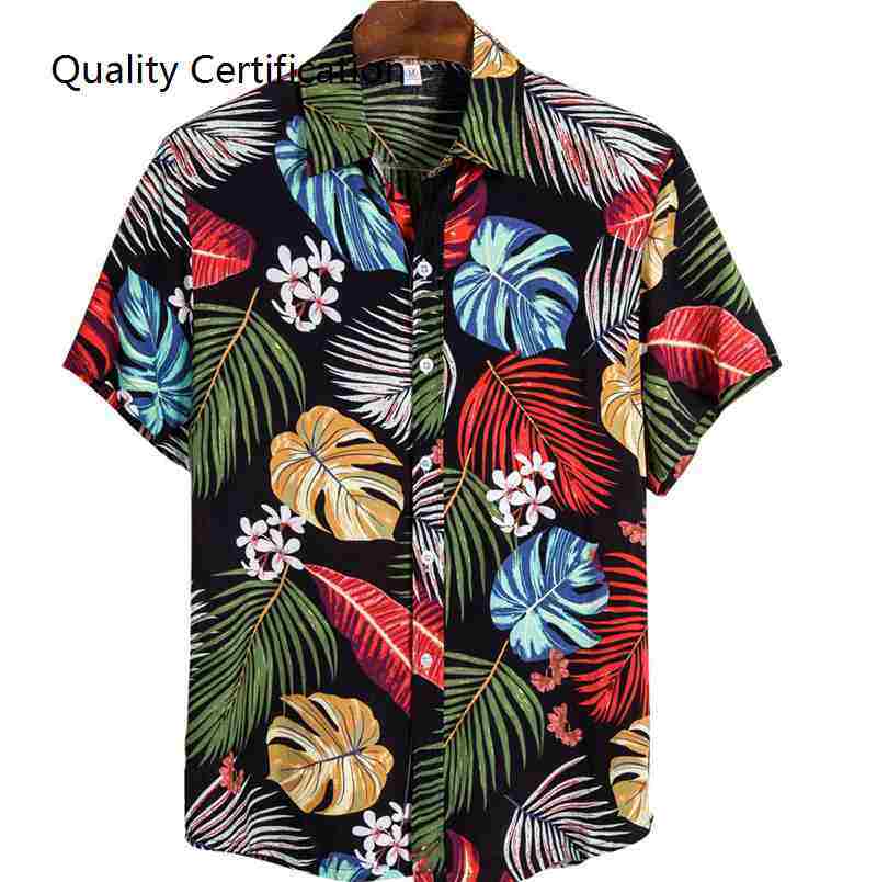 hawaiianshirtblousecottoncasualfloralbeachshirtssumm衬衫
