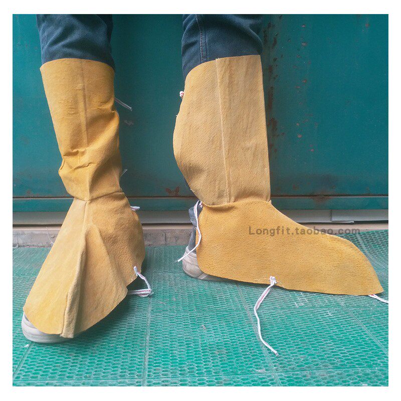防火线牛皮猪皮焊工护脚套电焊脚盖脚罩护脚耐高温防烫腿部防护用品