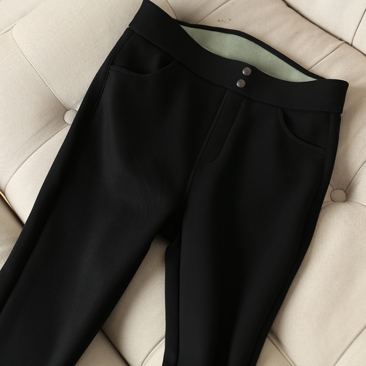 老粉必入！巨显瘦！可以做瑜伽的裤子！加绒加厚修身黑色小脚裤女