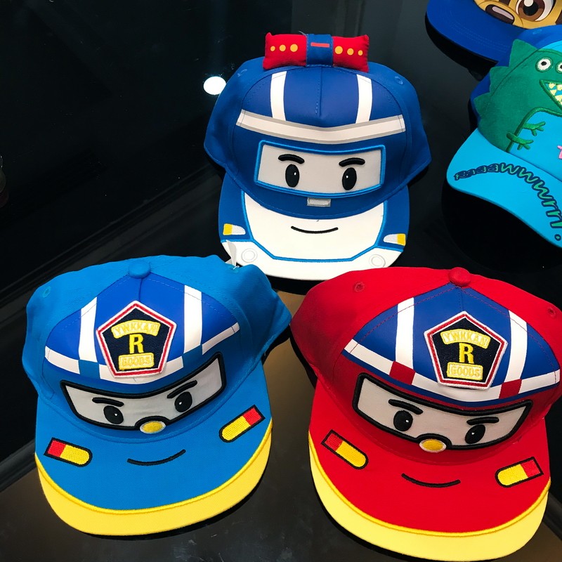 香港儿童帽子poli警长男童女童鸭舌帽遮阳帽可调帽子