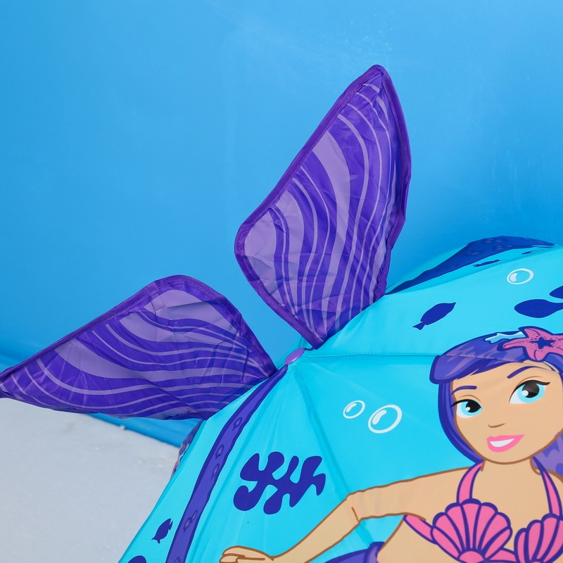 新款香港儿童美人鱼3d雨伞女童人鱼公主卡通日本儿童雨伞