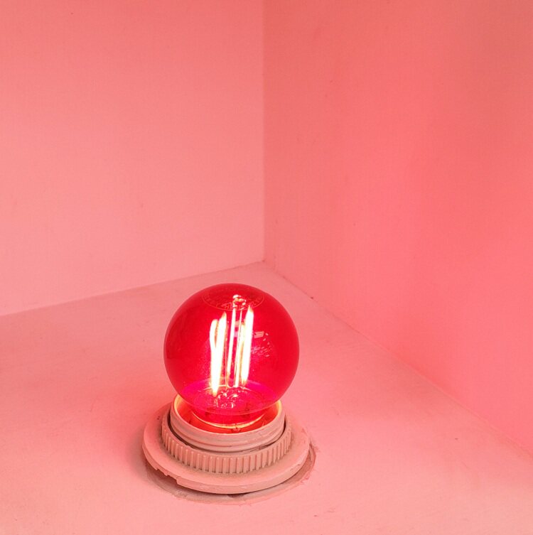 灯泡开尔照明2w球泡红色lede27e14口红供佛led单灯