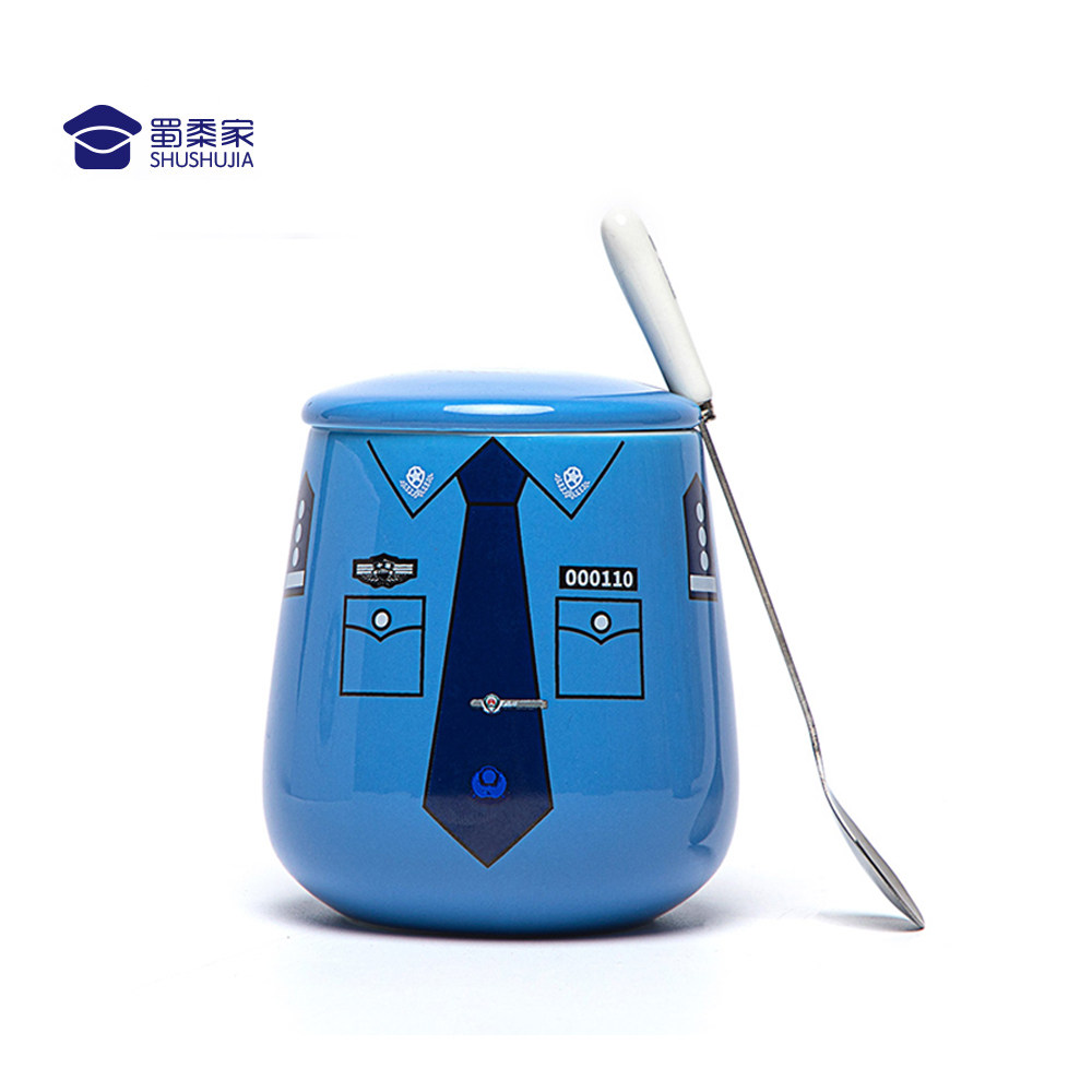 警察水杯蜀黍家制服陶瓷瓷杯情侣咖啡杯礼盒男女动漫水杯