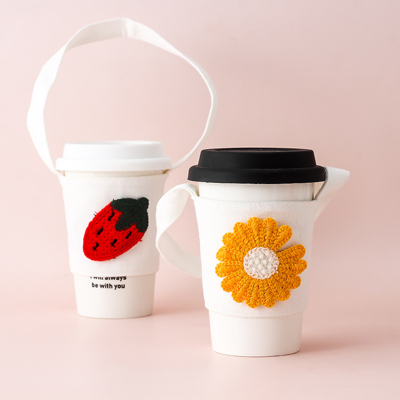 奶茶茶杯套杯袋外带手提提防帆布环保饮料杯袋杯套