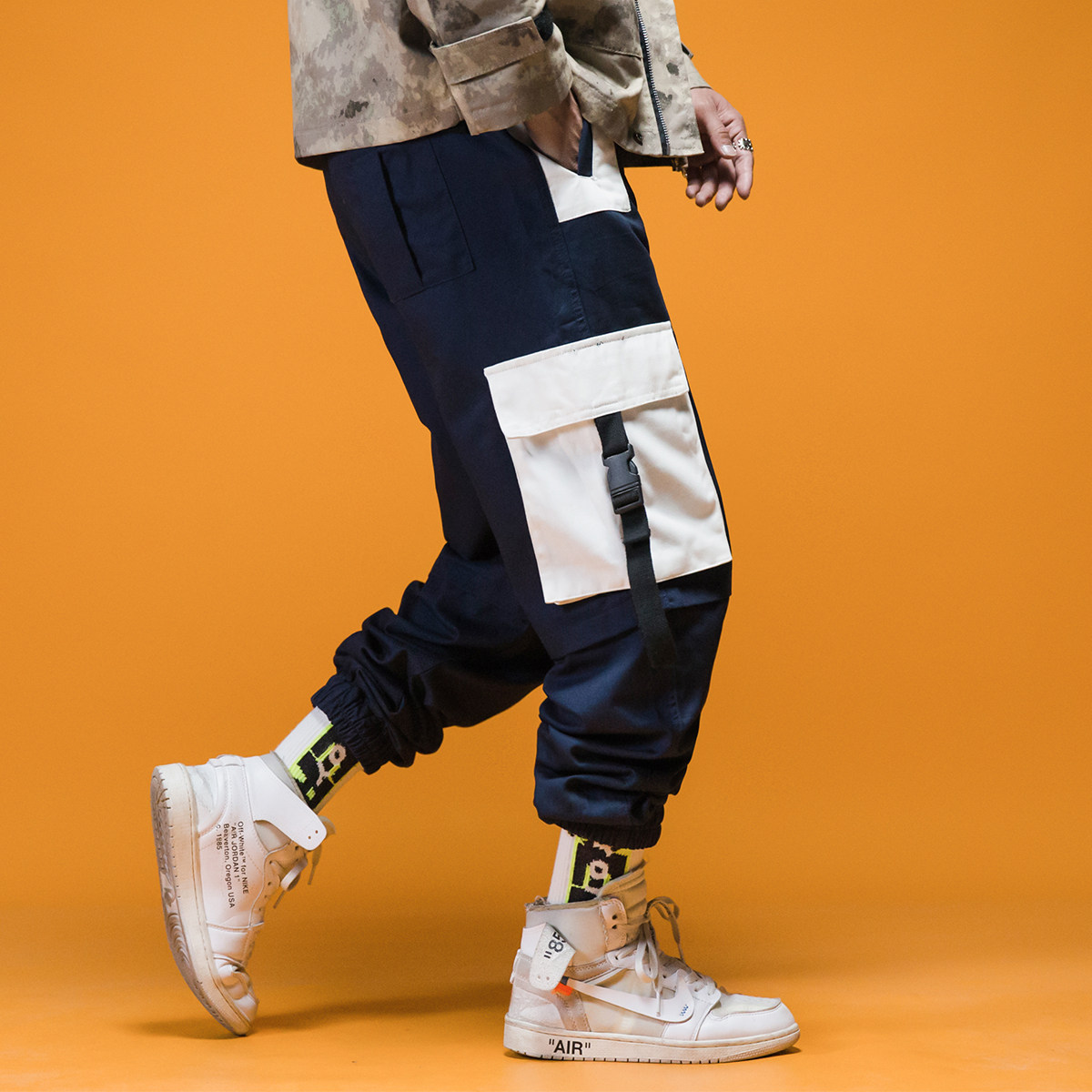 易冧工装裤男束脚裤潮牌宽松嘻哈小脚机能风休闲裤ins超火的裤子