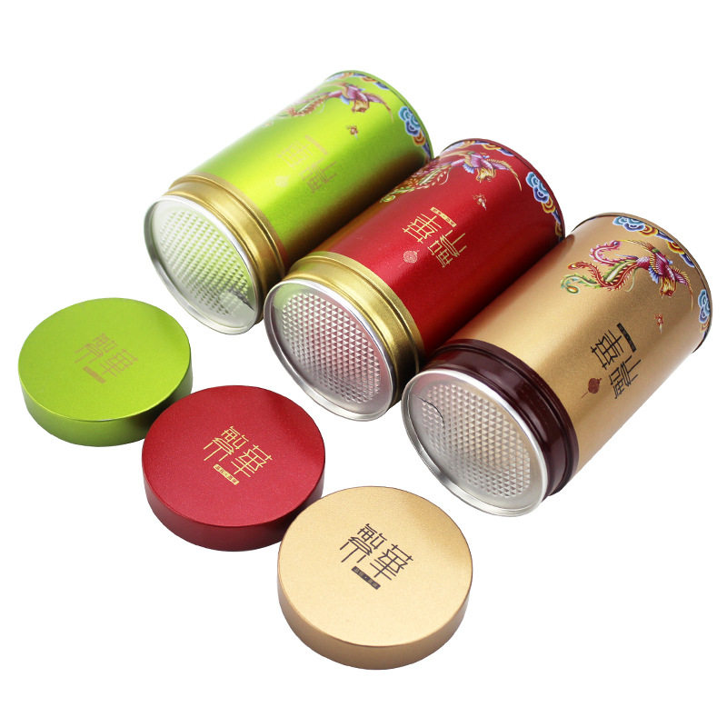 茶叶罐厂家直销新品马口马口铁铁扣底圆罐通用密封茶叶罐