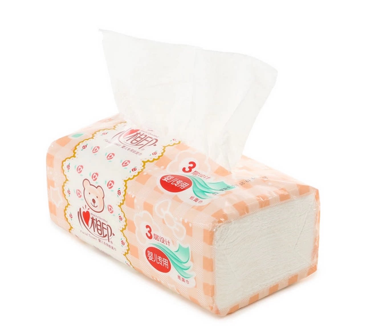 心相印纸巾婴儿专用压花抽纸面巾纸餐巾纸3层18包抽纸