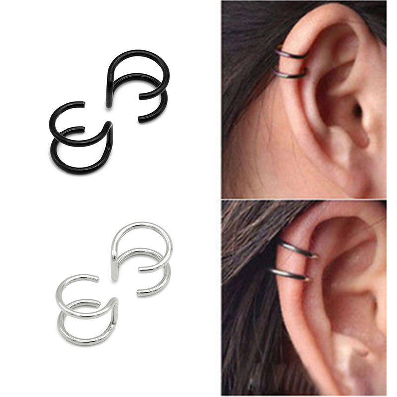 耳夹霸气鼻夹双圈耳饰无耳个性耳骨简约学生耳夹